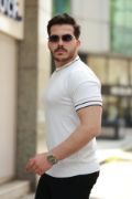 Erkek Bisiklet Yaka Ribanalı Kısa Kollu Tshirt resmi